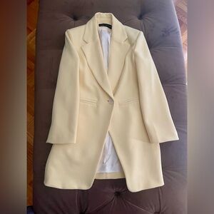 ZARA Pastel Butter Yellow Women's Long Blazer XS